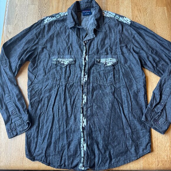 Nu Trendz Western Style Shirt Men's Button Up Size Large - Picture 1 of 7